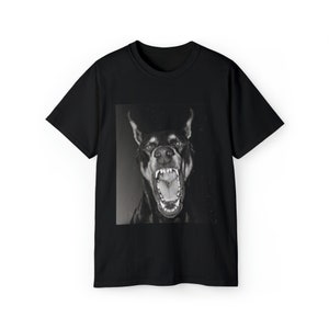 Black and White Vintage Style Doberman Graphic Tee