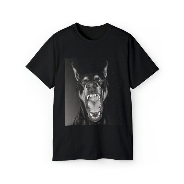 Black and White Vintage Style Doberman Graphic Tee