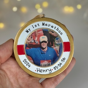 My 1st Marathon Personalized Christmas Ornament, Marathon Christmas Ornament, Marathon Runner Ornament, My 1st Marathon Picture Frame