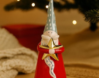 ヴィンテージサンタとサンタクロース夫人のクリスマスキッチュな陶器の