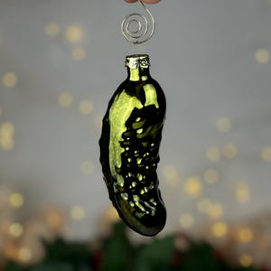 Lucky Pickle Ornament, Glass Pickle, Pickle Christmas Ornament, Pickle Ornament, Hanging Ornament