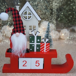 Gnome Advent Calendar, Personalized Wooden Advent Calendar, Advent Calendar for Kids, Advent Calendar for Adults, Christmas Advent Calendar
