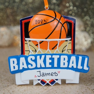 Personalized Basketball Christmas Ornament, Basketball Player Christmas Gift, Basketball Keepsake, Basketball Coach Christmas Gift