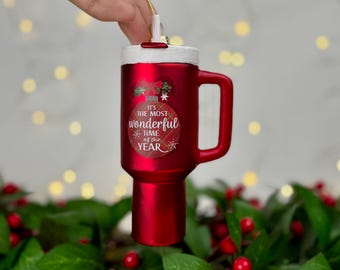 Glas übergroße Tasse Ornament, Kaffeetasse Ornament, Weihnachtsbecher Ornament, Glas Ornament