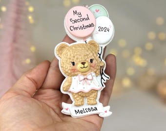 Baby's First Christmas Ornament, Personalized Baby Girl Ornament, My First Christmas Ornament, Personalized Christmas Ornament