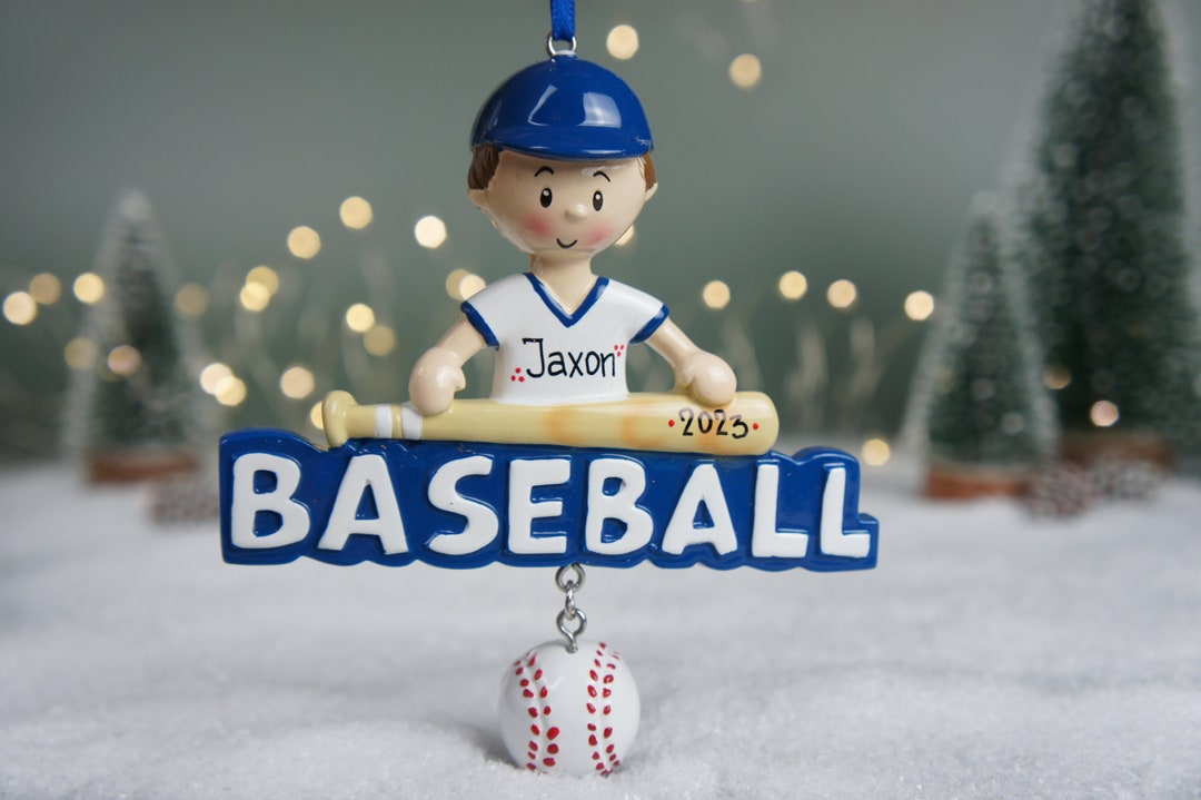 Personalized Baseball Boy Christmas Ornament, Baseball Player Christmas Gift, Baseball Keepsake