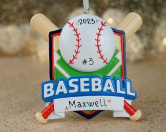 Personalized Baseball Christmas Ornament, Baseball Player Christmas Gift, Baseball Keepsake, Baseball Coach Christmas Gift