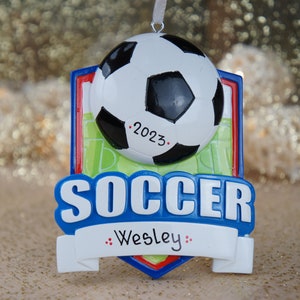Personalized Soccer Christmas Ornament, Soccer Ornament, Personalized Soccer Team Gift, Soccer Coach Ornament