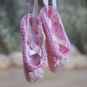 Pink Ballet Shoes Ornament, Ballet Christmas Ornament, Dancer Christmas Ornament, Nutcracker Suite Ornament