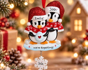 Erwartetes Paar personalisierte Weihnachtsverzierung, wir erwarten Verzierung, Eltern, Verzierung, Schwangerschaftverzierung, Weihnachtsverzierung