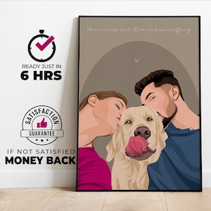 ritratto di coppia, regalo per coppia, ritratto senza volto, disegno di fidanzamento, ritratto del fidanzato, ritratto di famiglia, regalo per San Valentino