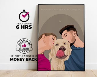 couple portrait, gift for couple, faceless portrait, engagement drawing, boyfriend portrait, family portrait, gift for Valentine