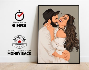 couple portrait, gift for couple, faceless portrait, engagement drawing, boyfriend portrait, family portrait, custom gift, Faceless Gift
