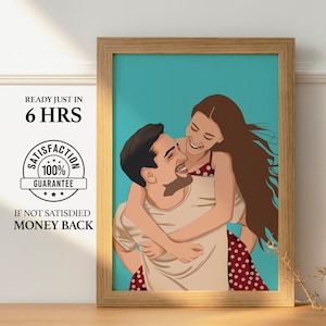 Custom Faceless Portrait illustration, personalized portrait from photo, gift for her, boyfriend gift, girlfriend gift, father's day gifts