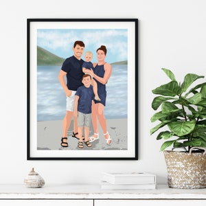 custom couple portrait, couple drawing, couple painting, faceless portrait print, Engagement portrait print , Engagement photo painting gift