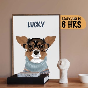 Personalized Pet Portrait | Custom Digital Pet Portrait | Personalized Dog, Cat, Illustrations in Cartoon Style | Digital Download, cat gift