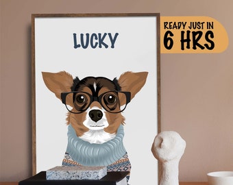 Personalized Pet Portrait | Custom Digital Pet Portrait | Personalized Dog, Cat, Illustrations in Cartoon Style | Digital Download, cat gift