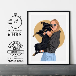Custom portrait with home decor, faceless digital portrait, drawing from photo, Digital drawing, Family picture, gift