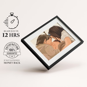 Regalo per baby shower, regalo con disegno per lui, ritratti senza volto per l'immagine del profilo, ritratto senza volto disegnato a mano, disegno da foto