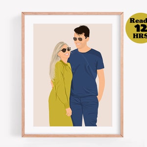 Illustrazione personalizzata, disegno a mano, ritratto personalizzato, regalo personalizzato, ritratto personalizzato, regali BFF