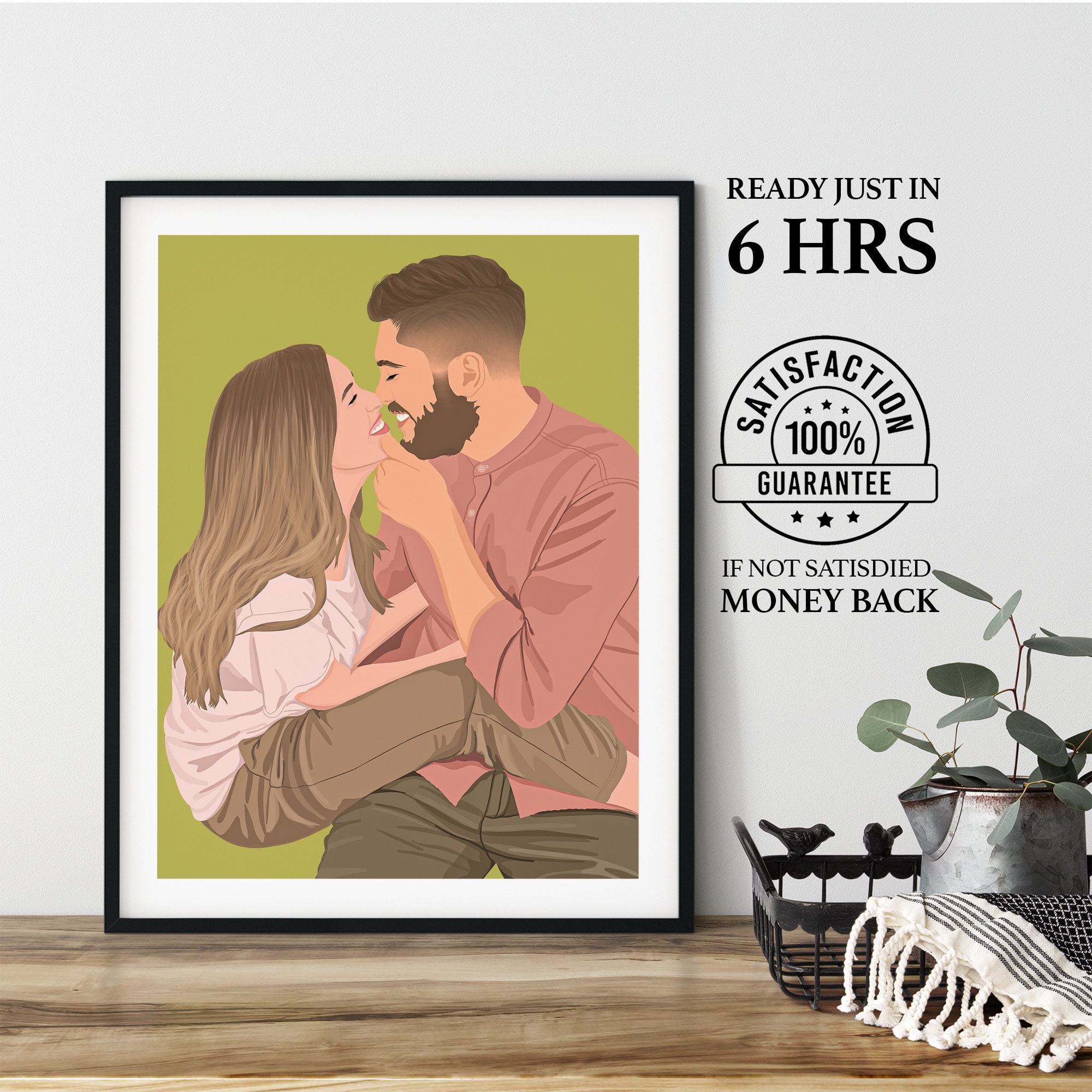 Custom couple Portrait, gift for her,Faceless Illustration ASAP, Faceless Digital Art Printable Art Profile Picture Personalized Gift