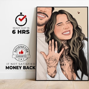 regalo di fidanzamento personalizzato, ritratto di coppia, disegno di coppia, disegno di fidanzamento, ritratto senza volto, proposta di matrimonio, regalo migliore amico, regalo per coppia