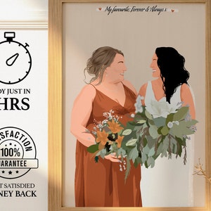 Ritratto personalizzato boho minimalista senza volto, regalo estivo, ritratto digitale senza volto, regalo personalizzato, foto di famiglia personalizzata, regalo per lei