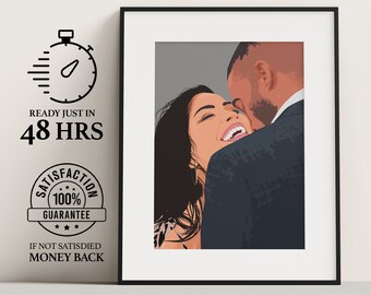 Faceless Portrait custom illustration| perzonalised photo| photo illustration| personalised portrait| boyfriend gift| girlfriend gift