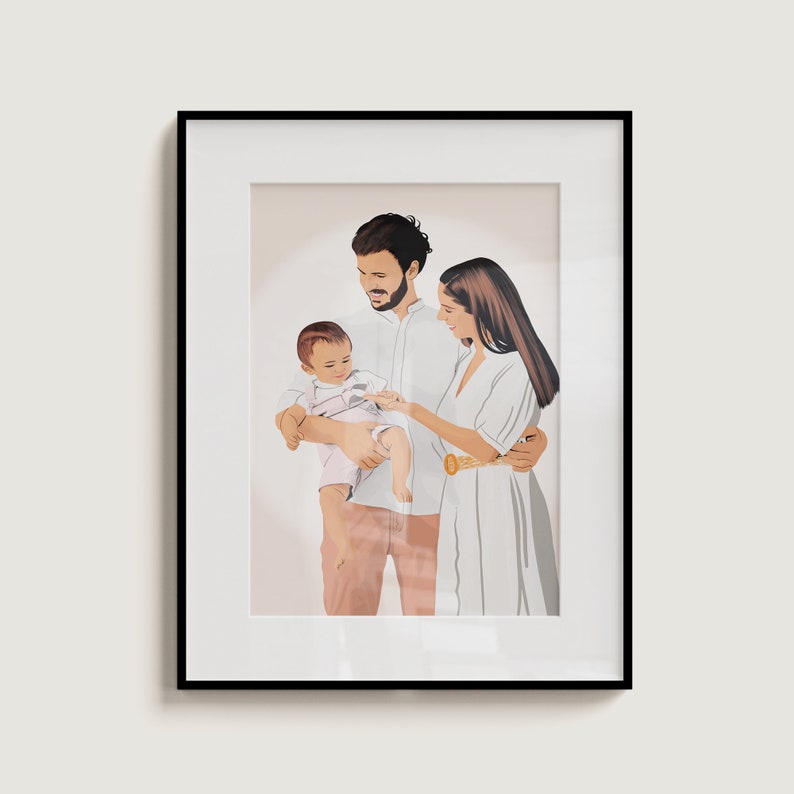 Custom Vector Art Portrait, gift for her, engagement Couple Drawing, Personalized Gift, Customized Illustration image 4