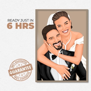 Ritratto personalizzato da illustrazione fotografica stampata dell'anniversario, stampa personalizzata con ritratto personalizzato, regalo per lui, regali personalizzati