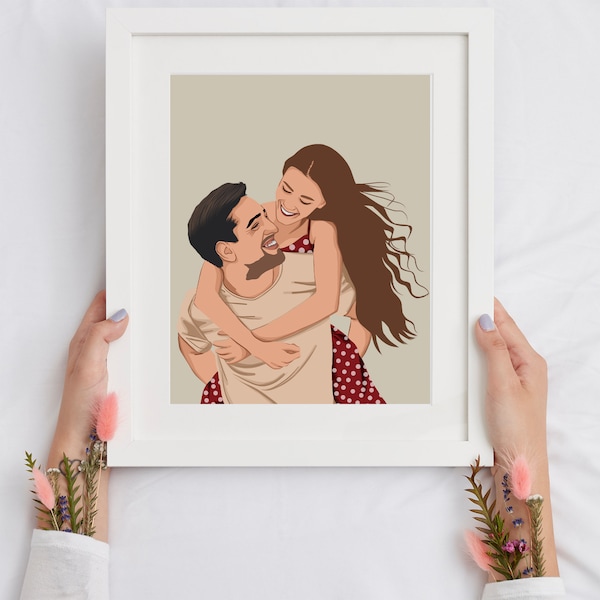 difference Faceless Portrait, birthday gift, friend gift, couple portrait, christmas gift, portrait photo