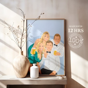 Retrato de amigo personalizado, presente personalizado, arte digital a partir de foto, presente único, desenho animado, presente para melhor amigo, surpresa de aniversário
