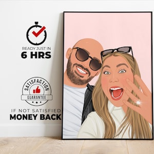Retrato de pareja sin rostro personalizado, arte digital personalizado, regalo de aniversario para él o ella, dibujo personalizado, ilustración de pareja