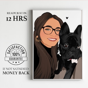 Afdrukbaar aangepast Valentijnsfamilieportret, kerstkaartidee, gepersonaliseerd cadeau-idee, aangepast cadeau voor hem