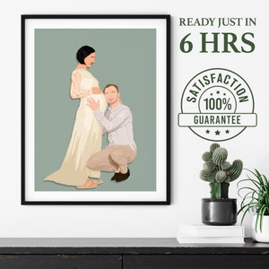 Ritratto personalizzato, regali per la mamma, ecografia, baby shower, arte per bambini, stampe per la cameretta, foto personalizzate, regalo per lei, regalo per future mamme