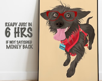 Custom Pet Portrait: Personalized Watercolor Dog Drawing (Digital File)