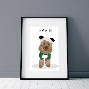 Anpassad husdjursdesignad väggbild, present till förlust av husdjur, hund- och kattporträtt, personligt husdjursporträtt från foto