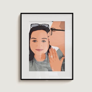 Custom Vector Art Portrait, gift for her, engagement Couple Drawing, Personalized Gift, Customized Illustration image 8