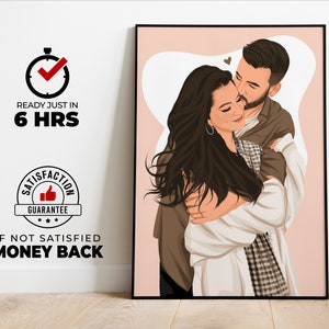 couple portrait, gift for couple, faceless portrait, Custom Portrait From Photo, Portraits From Photos, Personalized Gifts, gift for him