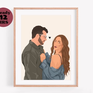 couple faceless drawing, faceless portrait print, personalized photo, personalised portrait, boyfriend gift, Minimalist gift