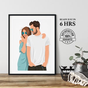 Custom minimalist Faceless Portrait, faceless portrait, Faceless Digital Portrait, Personalized Gift, Family Custom photo, gift for her