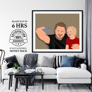 In questa festa del papà, fai a tuo padre un regalo che parli dal cuore: ritratto personalizzato del papà, opera d'arte personalizzata per la festa del papà, regalo per uomo.