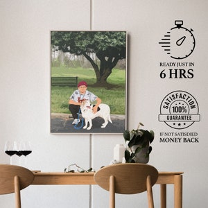 Custom Portrait with pets, Custom Drawing, Personalized Wedding Gift, Minimalist Wall Art, gift for friend