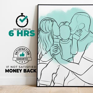 Custom Line Drawing, First Anniversary Gift, portrait from photo, gift for boyfriend, Unique Husband Gift, Lesbian Gift, Gift for Him