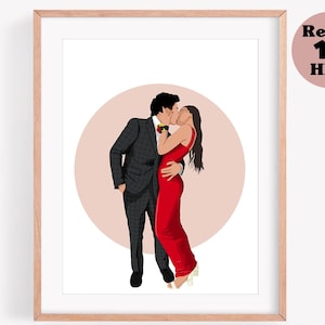 Cadeaux portrait personnalisés, illustration personnalisée à partir d'une photo, cadeau unique, cadeau portrait personnalisé, cadeau pour elle