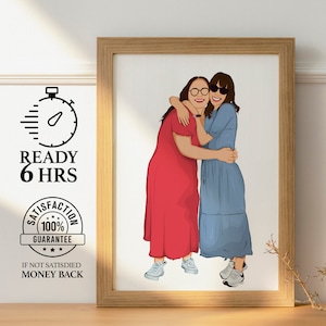 Presente de retrato personalizado: arte sem rosto personalizada, ilustração de outono, ideia de presente atenciosa