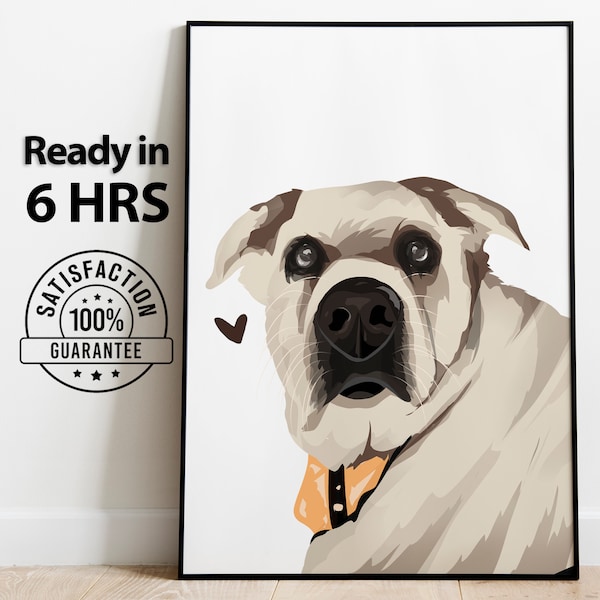 Personalized Digital Pet Portrait, Custom Pet Art Print, Printable Pet Lover Gift, Unique Pet Keepsake