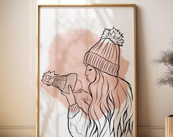 Custom Line Art Mom and Baby Portrait from Photo, New Mom Keepsake Gift