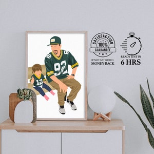 Ritratto personalizzato da foto, illustrazione di ritratto di famiglia, ritratto di cartone animato personalizzato, regalo di coppia personalizzato, regalo di anniversario per lui