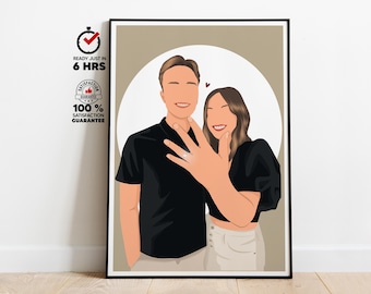 Custom illustration Faceless Portrait, personalized gift, photo illustration, gift for her, boyfriend gift, girlfriend gift, Gift for men